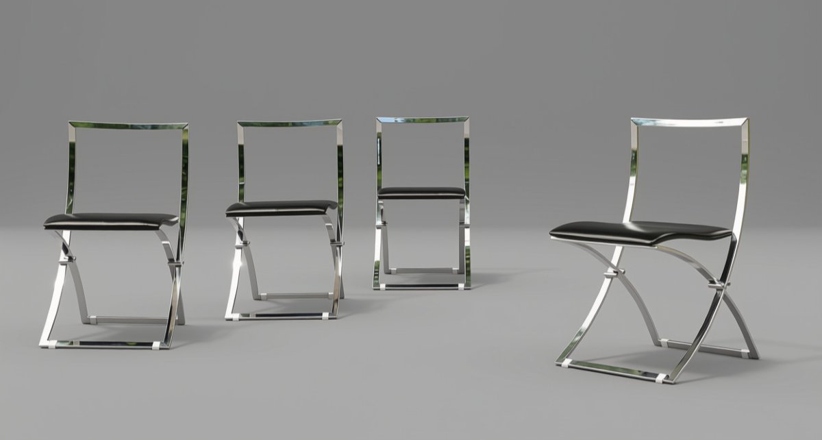 Set Of 4 Luisa Designer Chairs By Marcello Cuneo For Mobel-photo-2