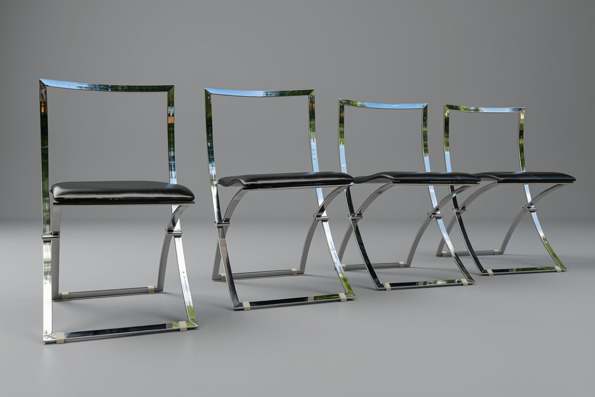 Set Of 4 Luisa Designer Chairs By Marcello Cuneo For Mobel-photo-2