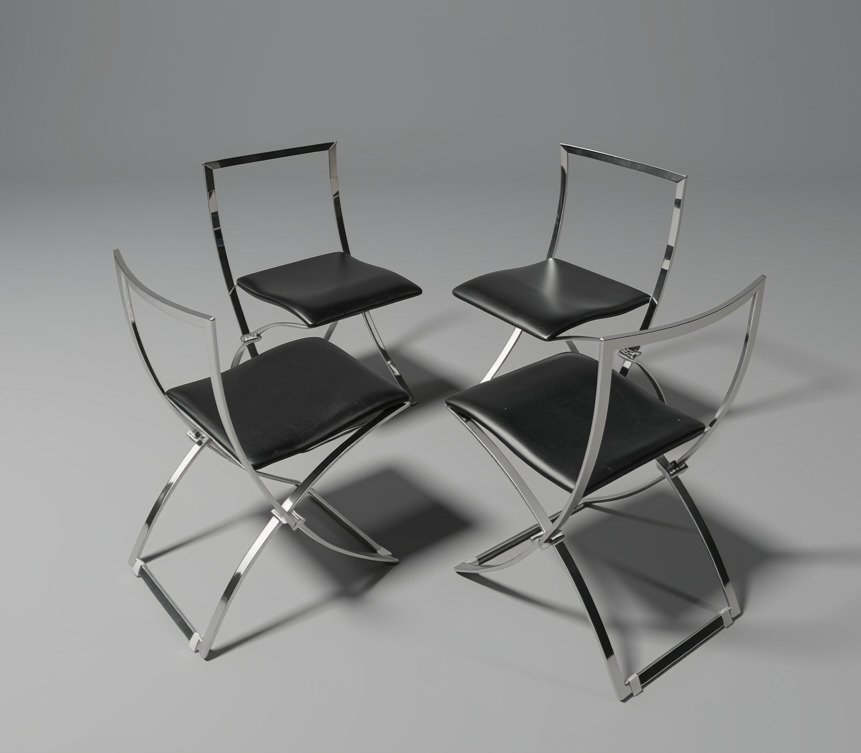 Set Of 4 Luisa Designer Chairs By Marcello Cuneo For Mobel