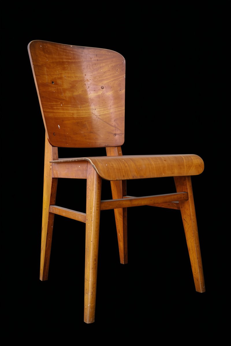 Chaise Jean Prouvé tout bois établissement Vauconsant vintage design-photo-2