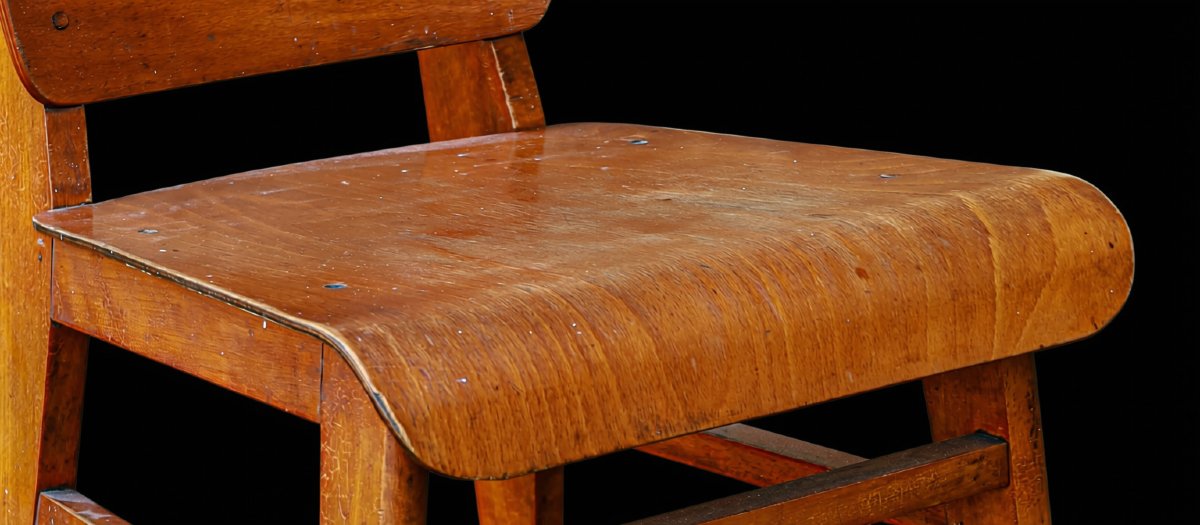 Chaise Jean Prouvé tout bois établissement Vauconsant vintage design-photo-4