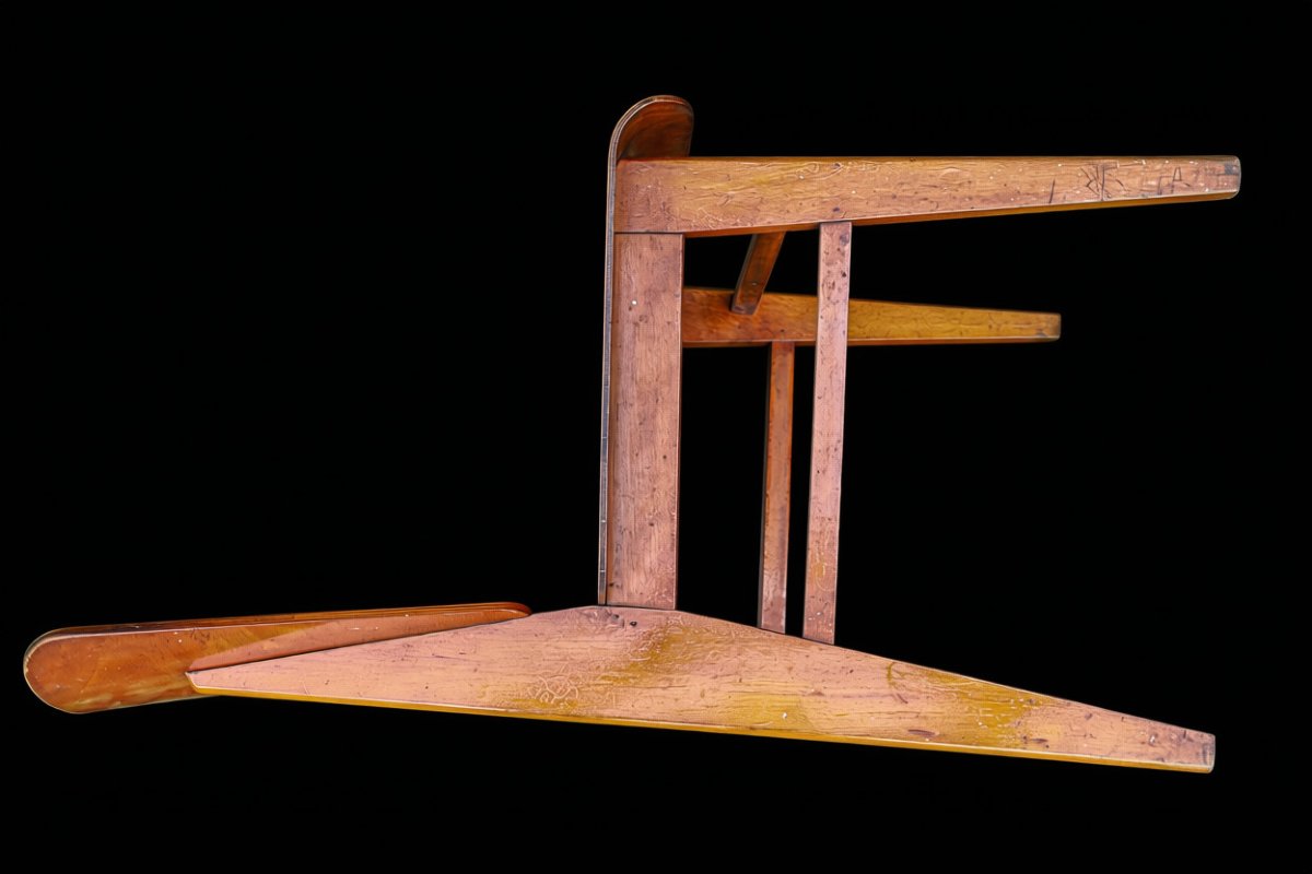 Chaise Jean Prouvé tout bois établissement Vauconsant vintage design-photo-4