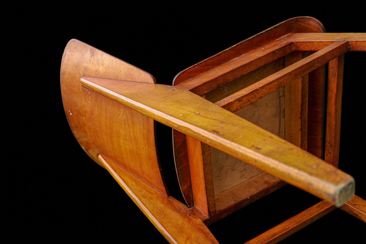 Chaise Jean Prouvé tout bois établissement Vauconsant vintage design-photo-5