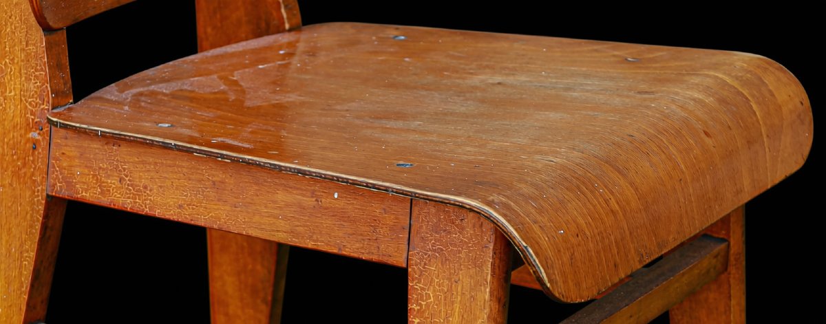 Chaise Jean Prouvé tout bois établissement Vauconsant vintage design-photo-8