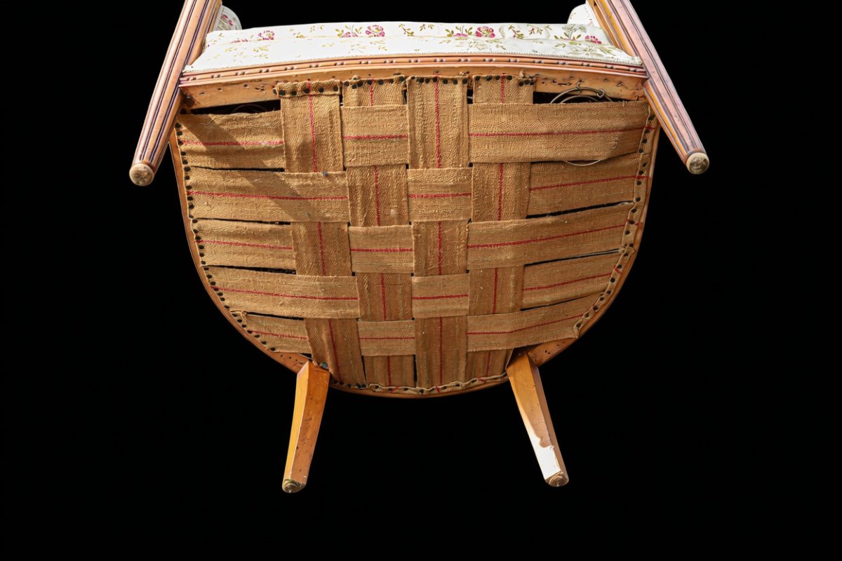 Fauteuil bergère Art Déco noyer massif attribuée à Paul Follot-photo-8