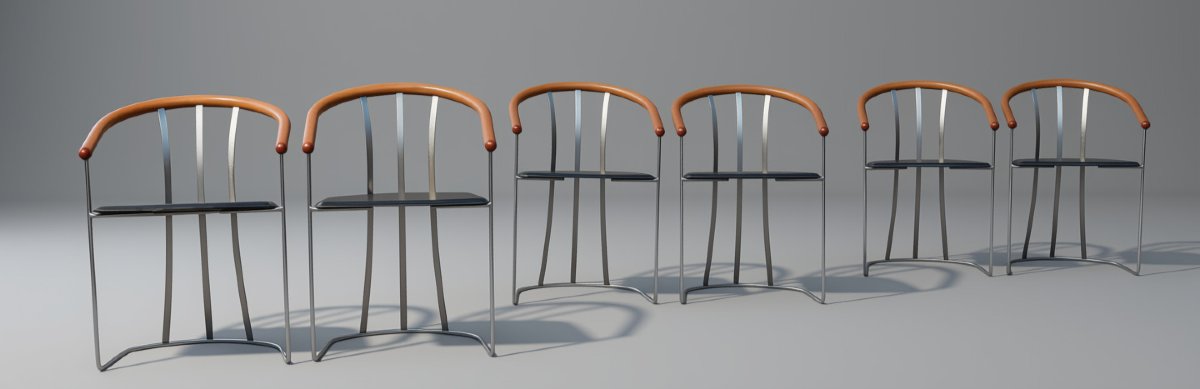 Série de 6 chaises design post moderne vintage 90's italien-photo-3