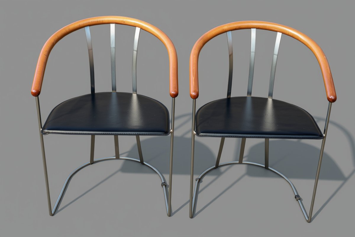 Série de 6 chaises design post moderne vintage 90's italien-photo-1