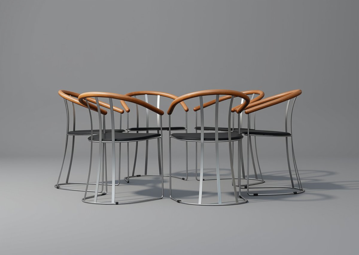 Série de 6 chaises design post moderne vintage 90's italien