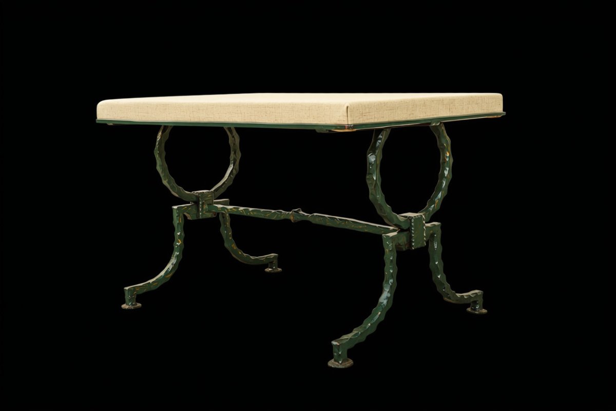 banc fer forgé Art Déco Gilbert Poillerat ferronnerie d'art-photo-2