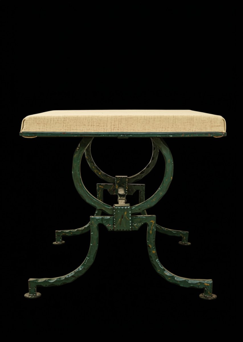 banc fer forgé Art Déco Gilbert Poillerat ferronnerie d'art-photo-6