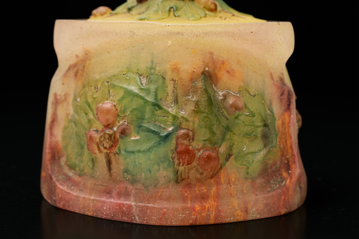 Almaric Walter And Henri Bergé Art Nouveau Glass-paste Candy Dish-photo-4