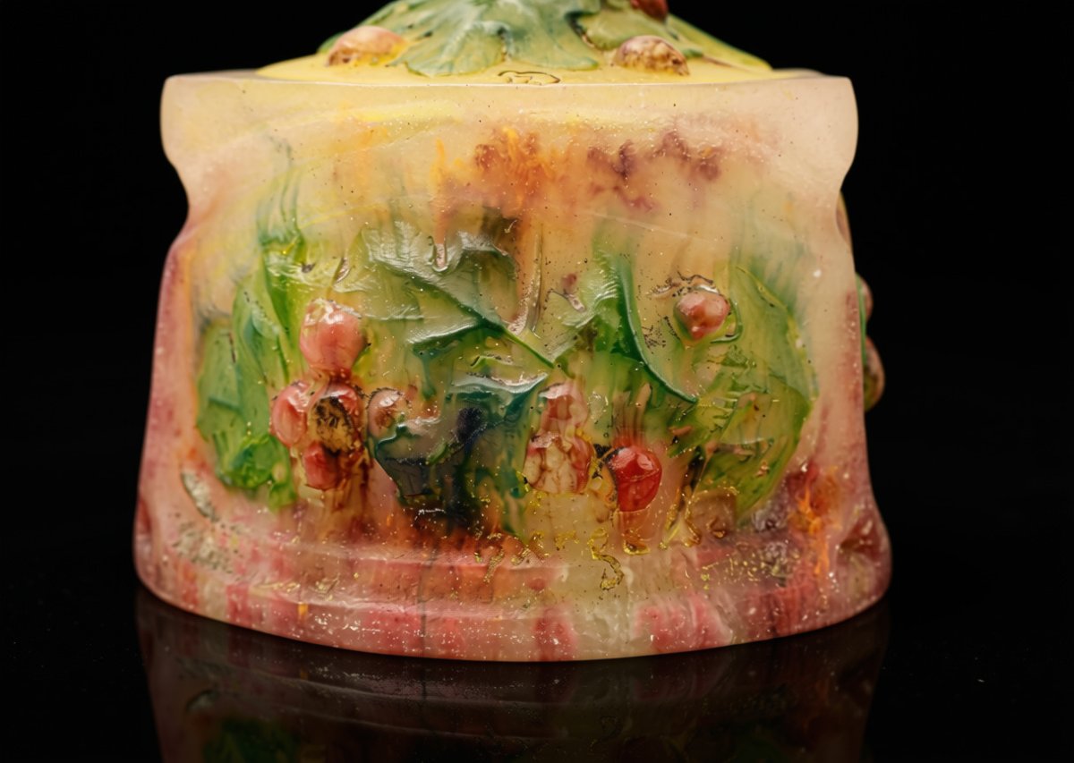 Almaric Walter And Henri Bergé Art Nouveau Glass-paste Candy Dish-photo-3