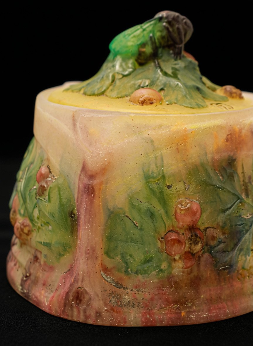 Almaric Walter And Henri Bergé Art Nouveau Glass-paste Candy Dish-photo-5