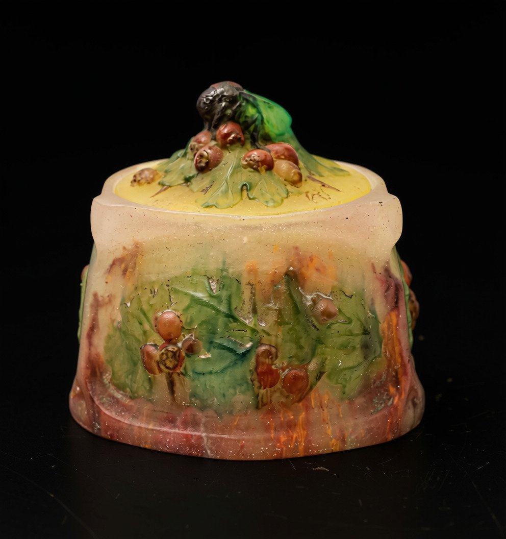 Almaric Walter And Henri Bergé Art Nouveau Glass-paste Candy Dish