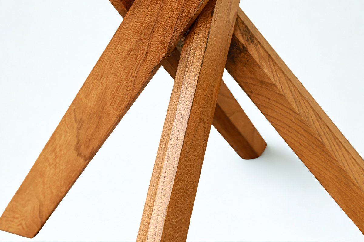 Rare chaise design en orme des ateliers Pierre Chapo maison Seltz-photo-3