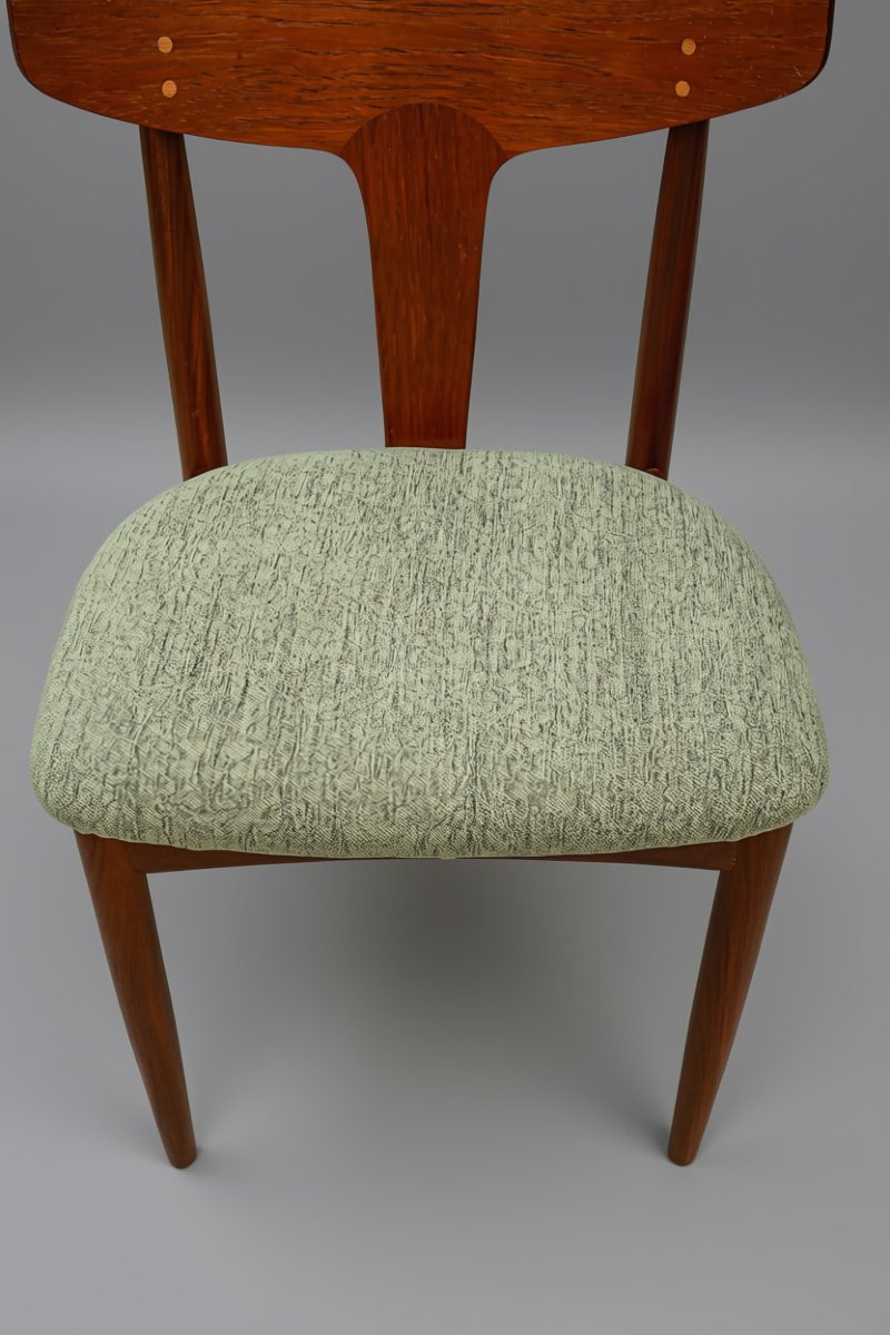 Série de 4 chaises design scandinave teck Samcom danois vintage-photo-4