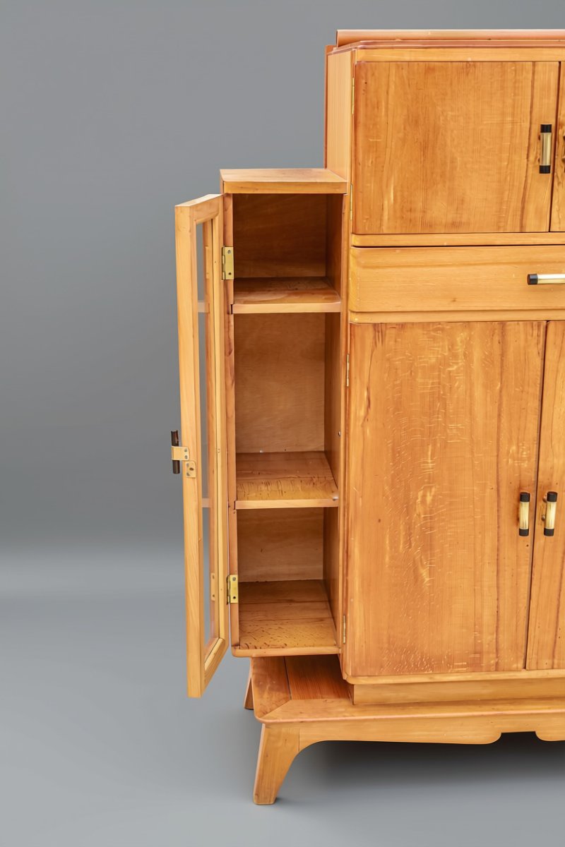 Cabinet en cerisier moderniste style Art Déco vintage-photo-5