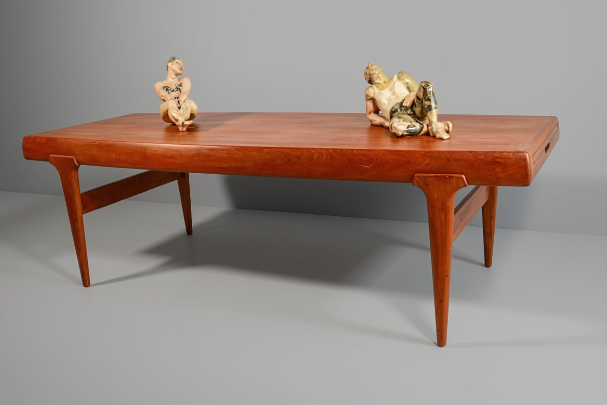 Grande table basse en teck design scandinave designer Johannes Andersen vintage-photo-3