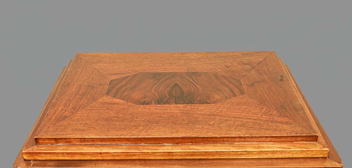 Art Deco Sideboard In Walnut And Walnut Veneer With Tapered Legs-photo-4