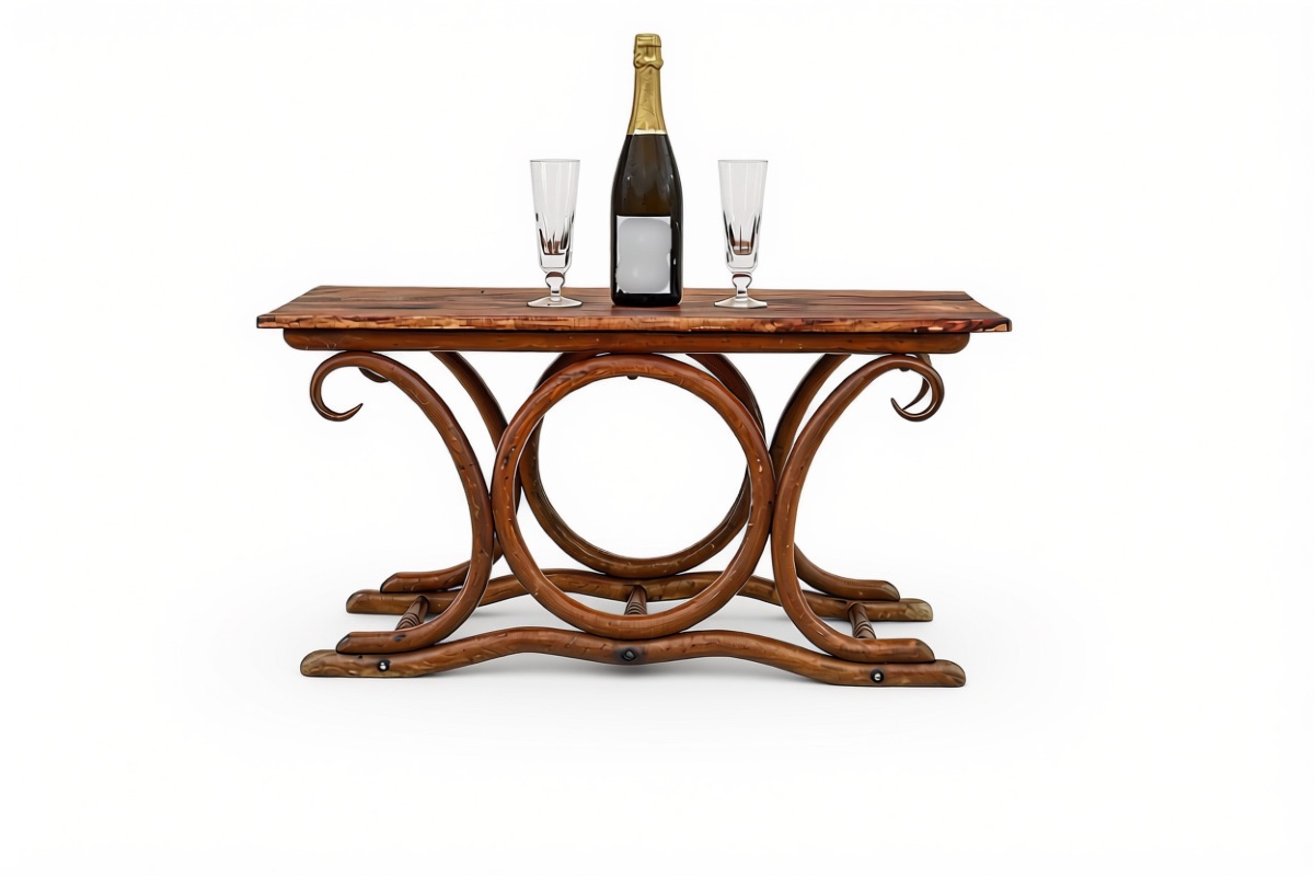 Vintage Art Nouveau Thonet Bentwood Cocktail Table-photo-2