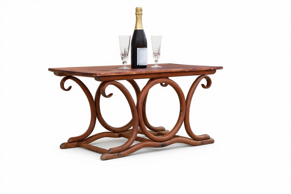 Vintage Art Nouveau Thonet Bentwood Cocktail Table-photo-4