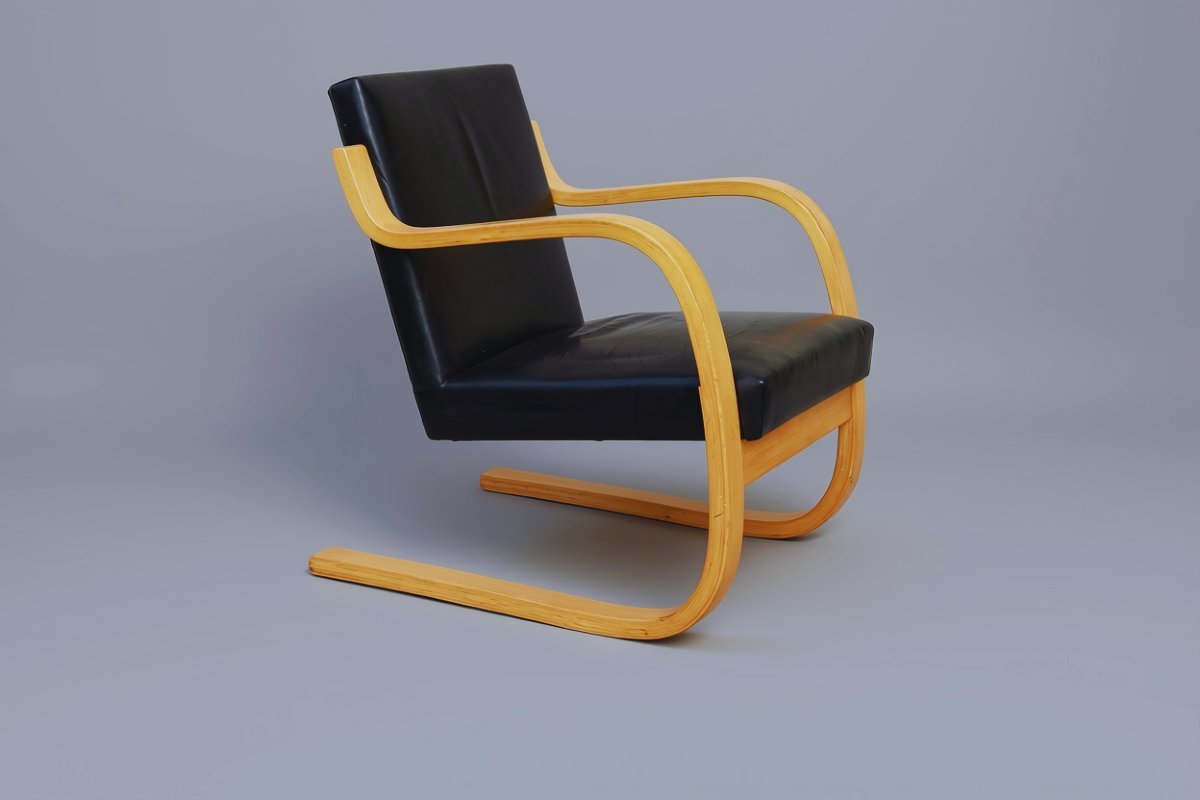 Fauteuil design modèle 402 Alvar Aalto pour Artek vintage scandinave-photo-3