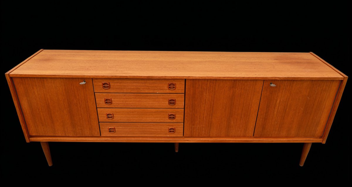 Vintage Teak Sideboard In Scandinavian Design Style-photo-2