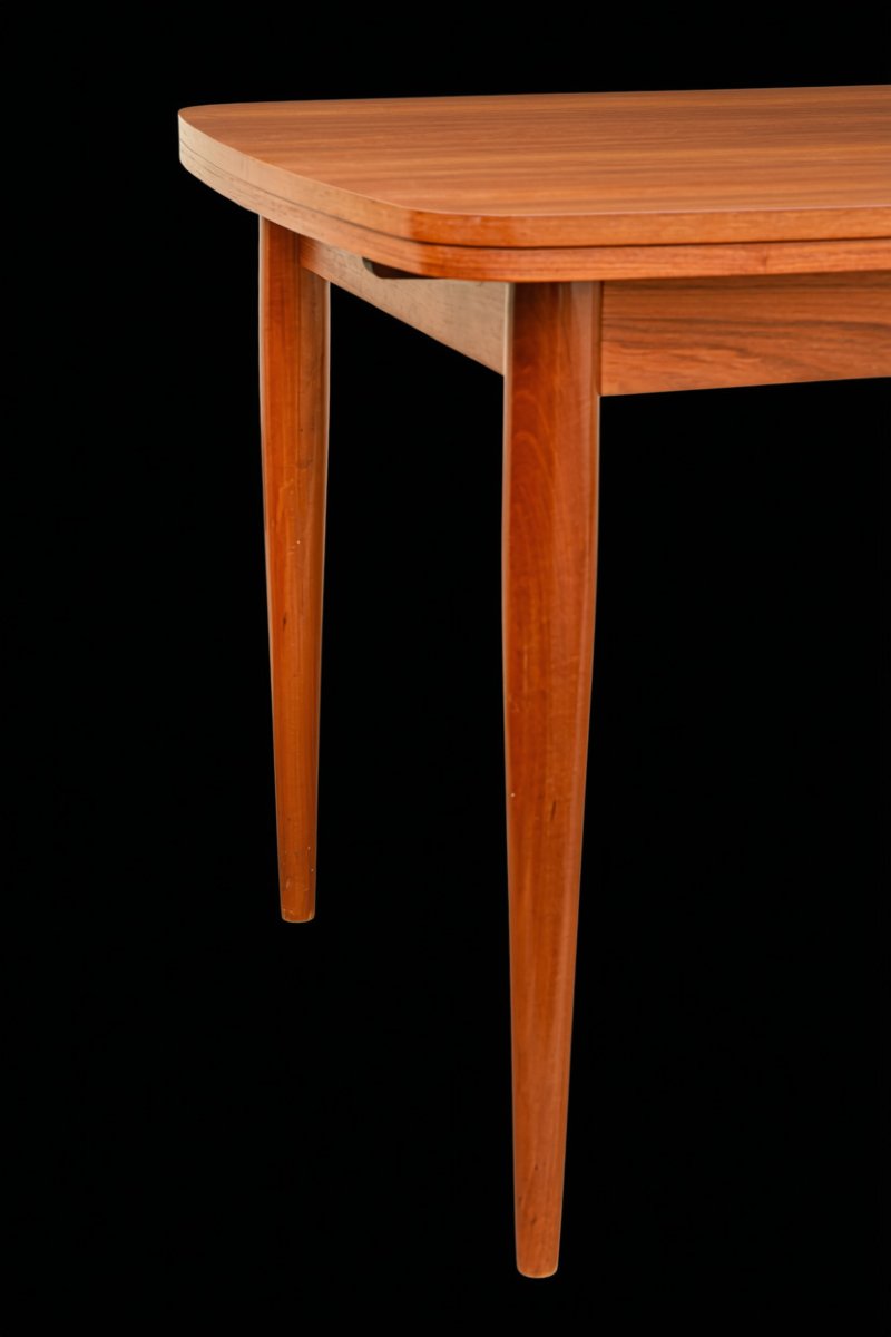 Large Vintage Scandinavian-style Teak Dining Table-photo-1