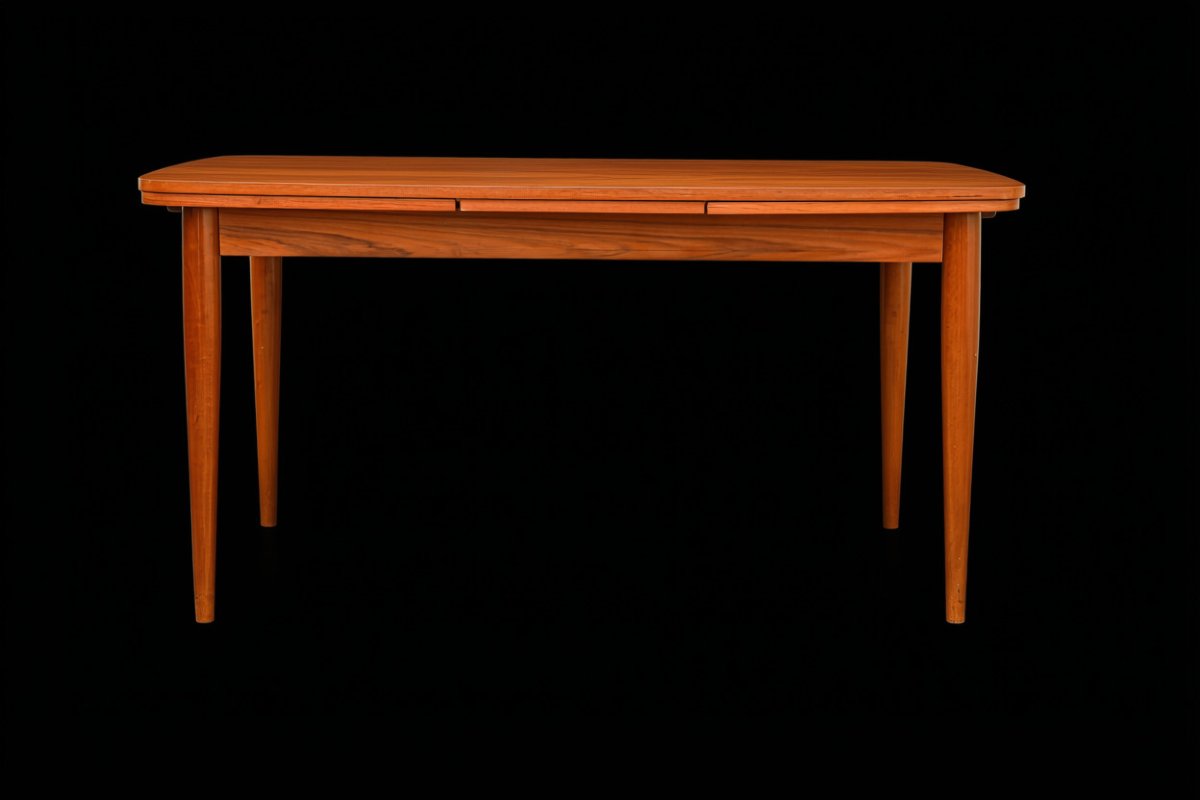 Large Vintage Scandinavian-style Teak Dining Table