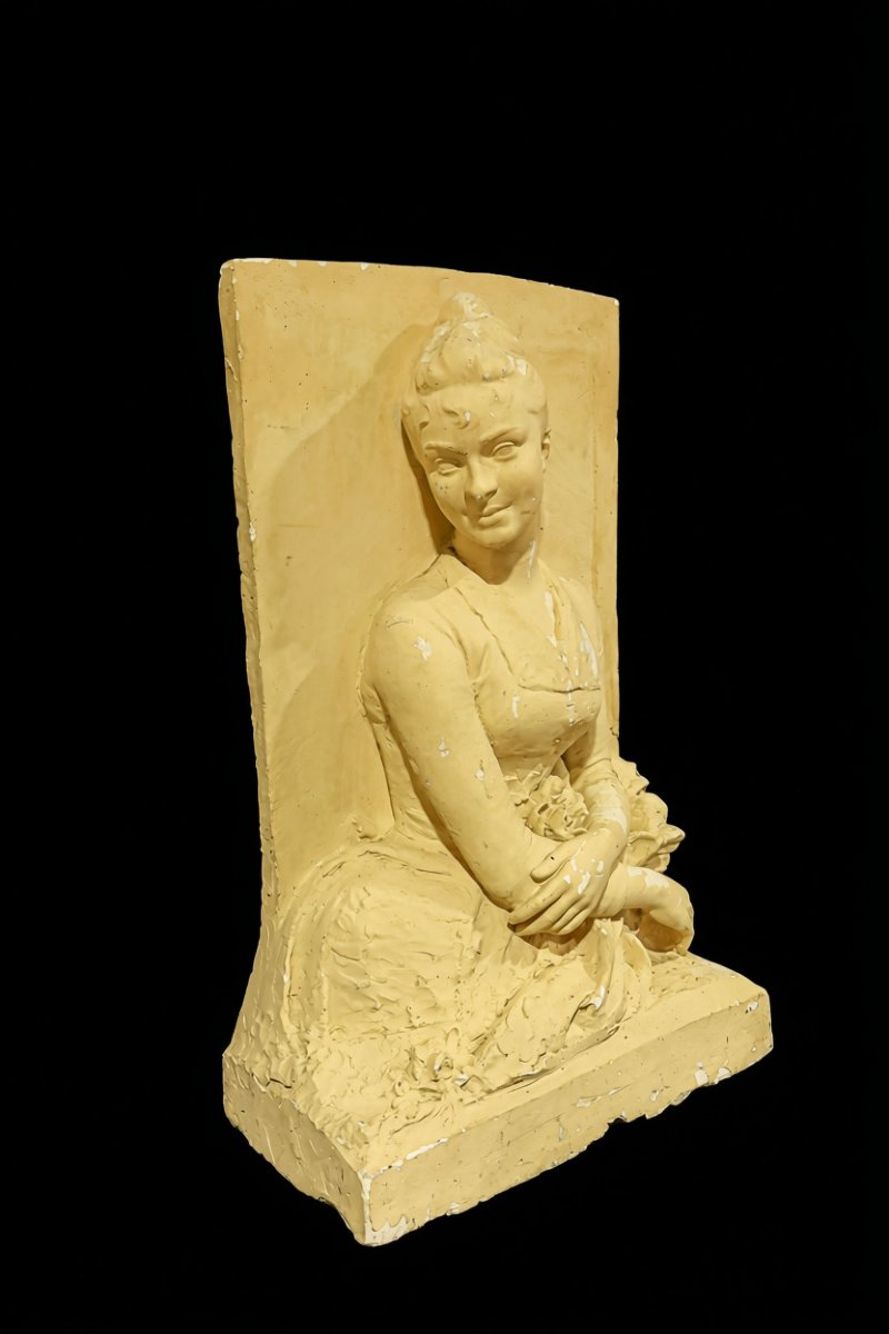 Large, Elegant 19th-century Plaster Sculpture From A Castle-photo-4