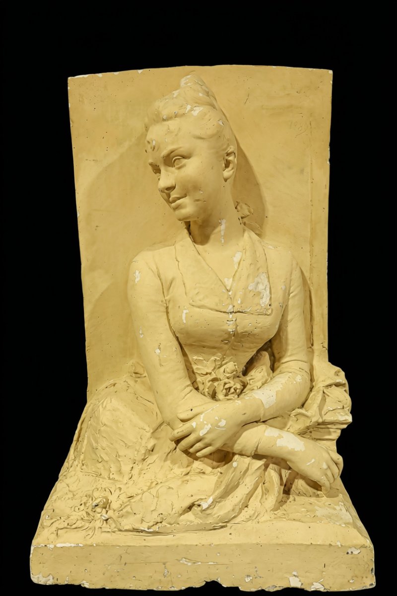 Large, Elegant 19th-century Plaster Sculpture From A Castle