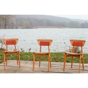 Set Of 3 Roger Landault Chairs, Robert Sentou Edition, Vintage Design 50s-60s