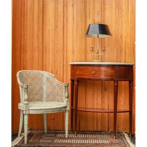 Fauteuil de bureau  Louis XVI entièrement cannée