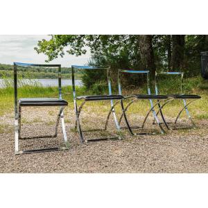 Set Of 4 Luisa Designer Chairs By Marcello Cuneo For Mobel Space Age Vintage