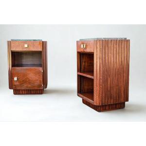 Pair Of Art Deco Mahogany And Walnut Side Tables By Christian Krass