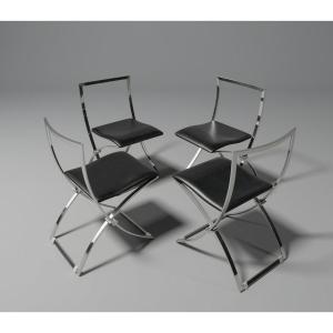 Set Of 4 Luisa Designer Chairs By Marcello Cuneo For Mobel