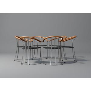 Série de 6 chaises design post moderne vintage 90's italien