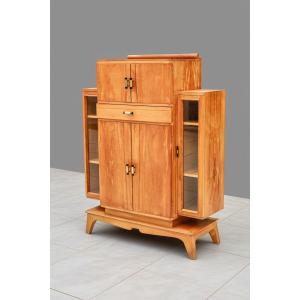Cabinet en cerisier moderniste style Art Déco vintage