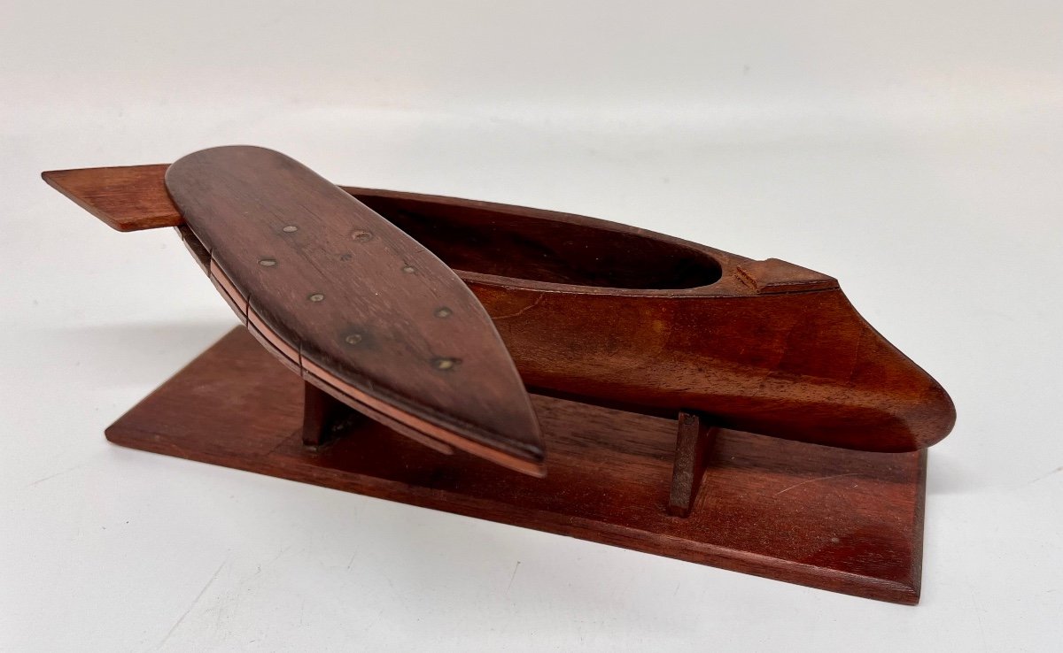 Snuff Box In The Shape Of A Boat - 19th-photo-3