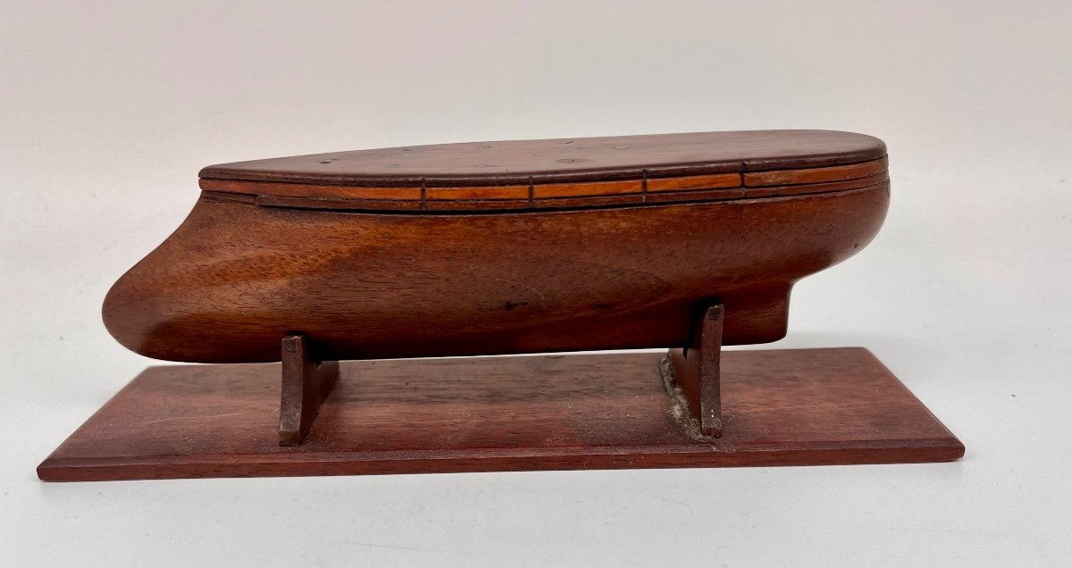 Snuff Box In The Shape Of A Boat - 19th-photo-2