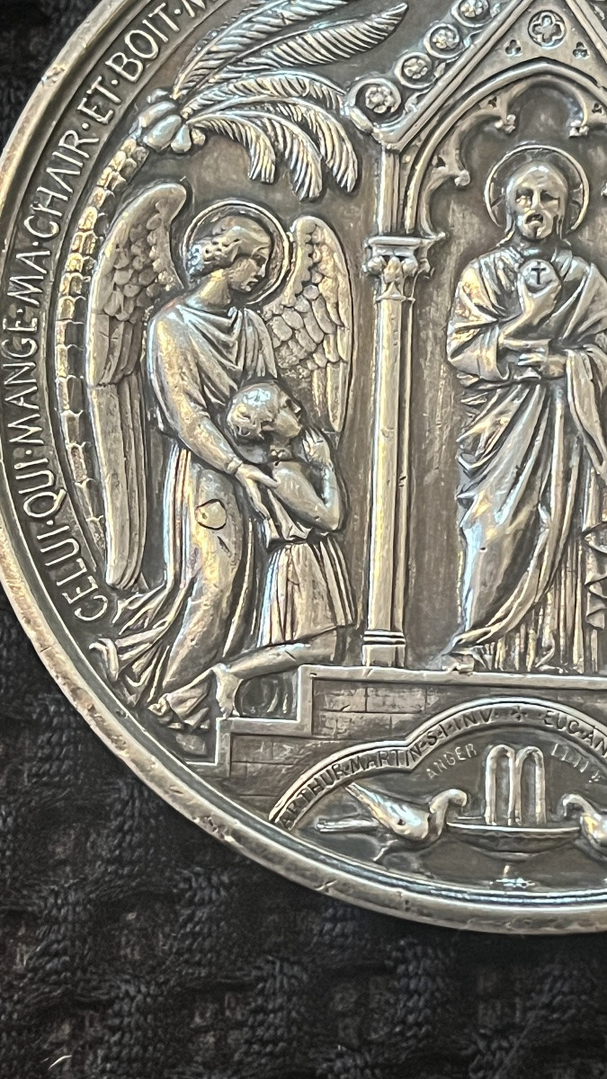 Médaille en argent de baptême du Marquis  de Balleroy offerte par le Duc  Fitz-James-photo-2