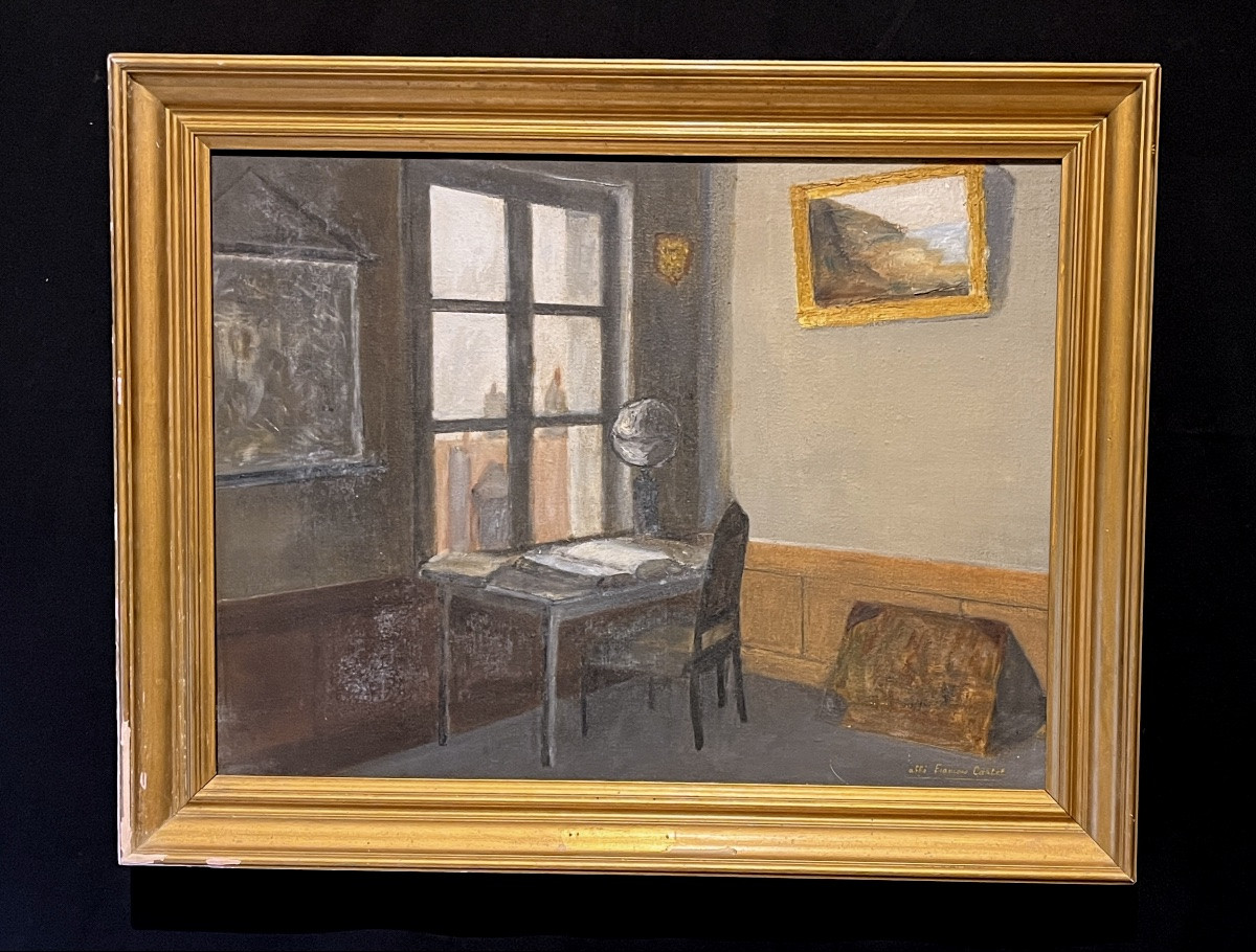 Scène d’intérieur  fin 19e  - Abbé François Cartel ( Caen?)-photo-4