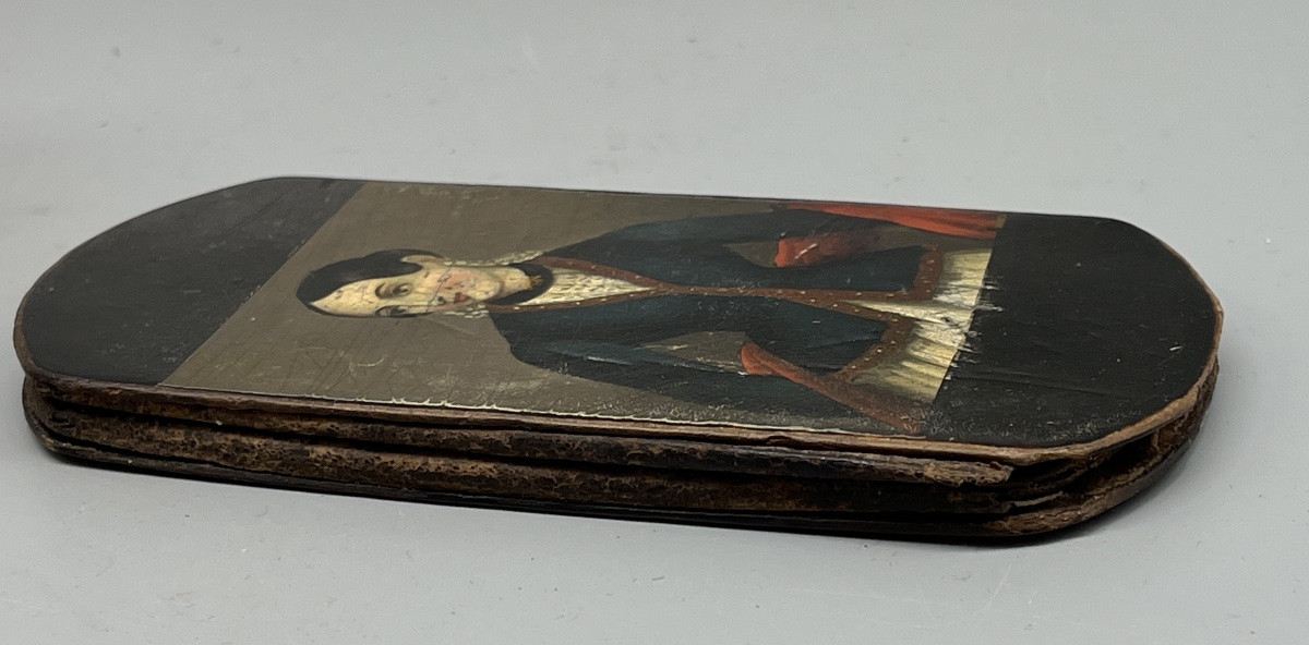 Lot de 2 blagues à tabac anciennes peintes – vers 1840-1860-photo-3