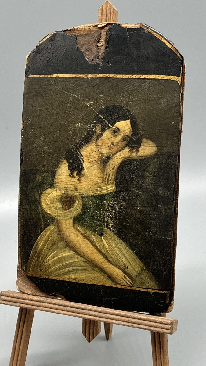 Lot de 2 blagues à tabac anciennes peintes – vers 1840-1860-photo-6