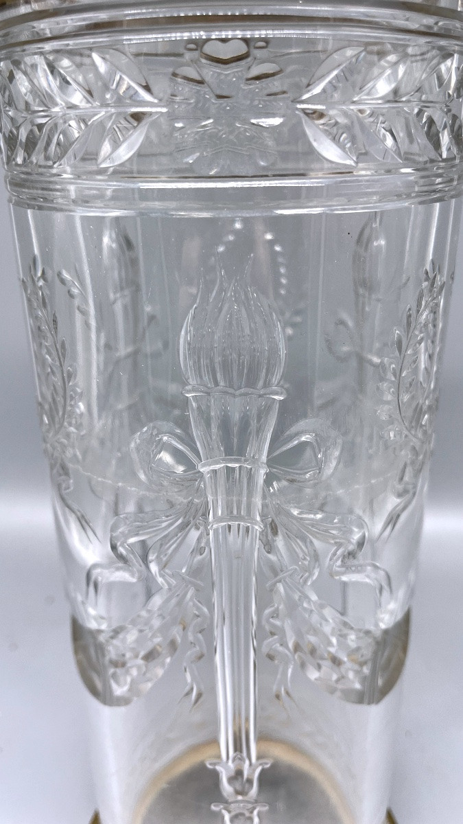 Vase rouleau cristal taillé 19e N III-photo-1