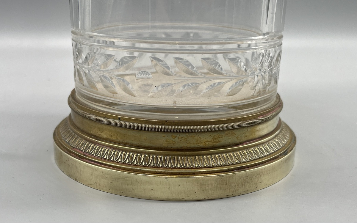 Vase rouleau cristal taillé 19e N III-photo-5