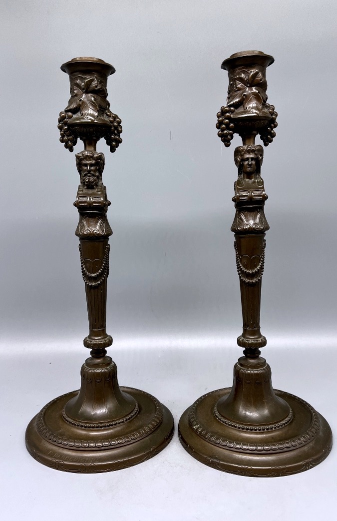 Pair Of Candlesticks - Barbedienne 19th Century