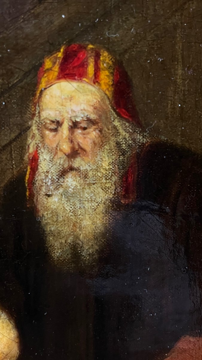 Victor CHAVET – 1822 – 1906 - Un Barbier Étuviste, huile sur toile, fin XIXe.-photo-3