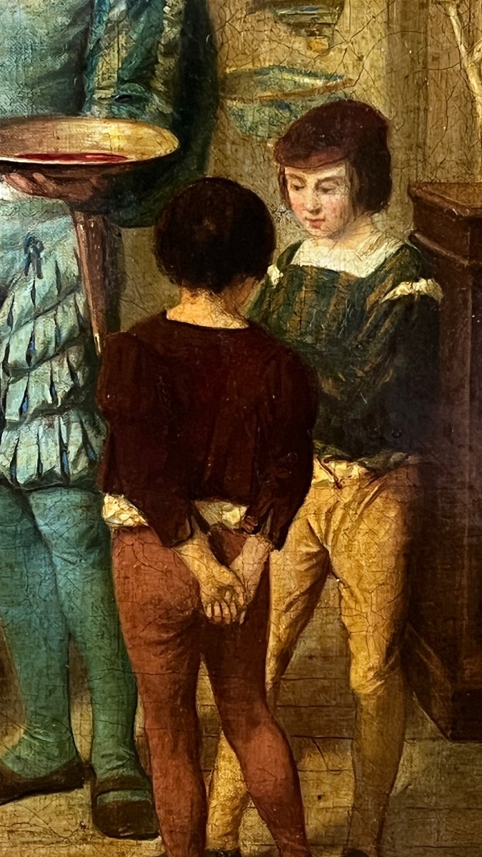 Victor CHAVET – 1822 – 1906 - Un Barbier Étuviste, huile sur toile, fin XIXe.-photo-1