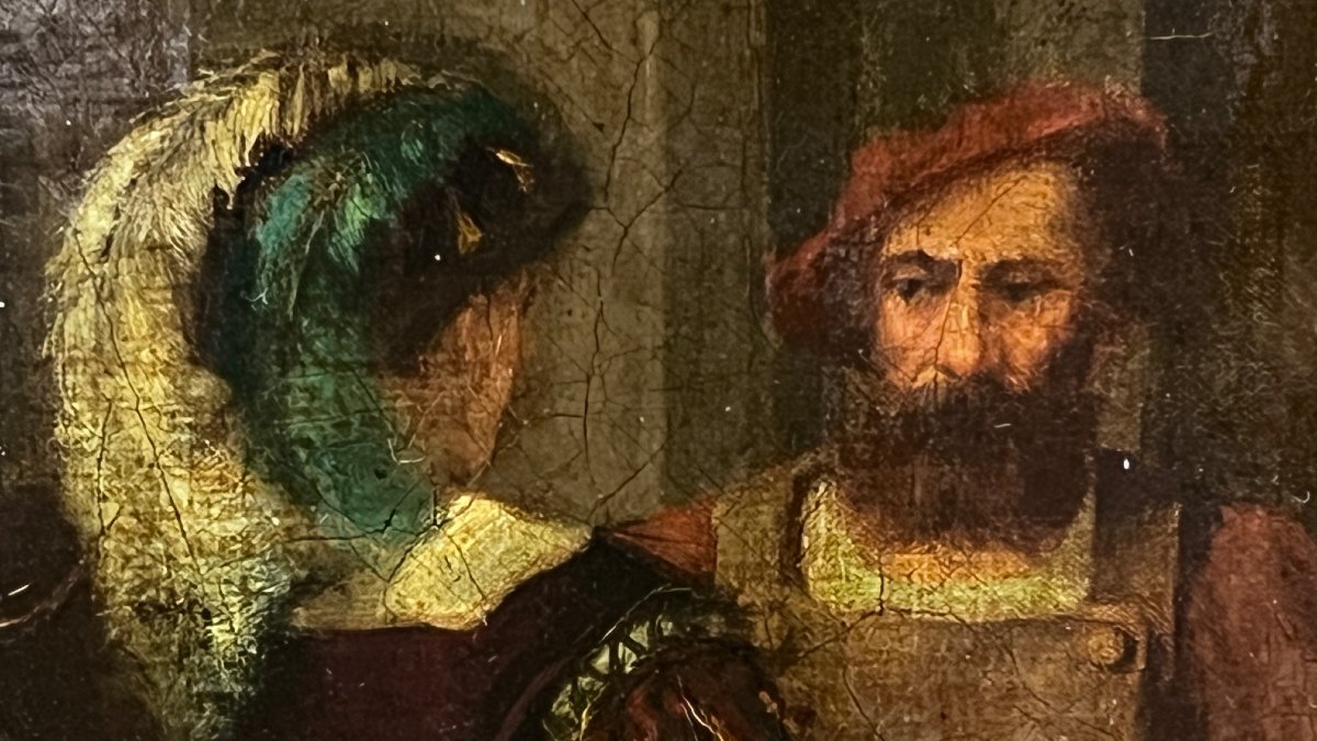 Victor CHAVET – 1822 – 1906 - Un Barbier Étuviste, huile sur toile, fin XIXe.-photo-5
